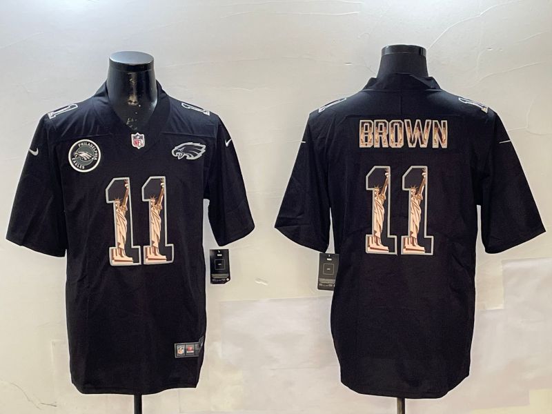 Men Philadelphia Eagles #11 Brown Black Lord goddess 2025 Nike Vapor Limited NFL Jersey style 3->philadelphia eagles->NFL Jersey